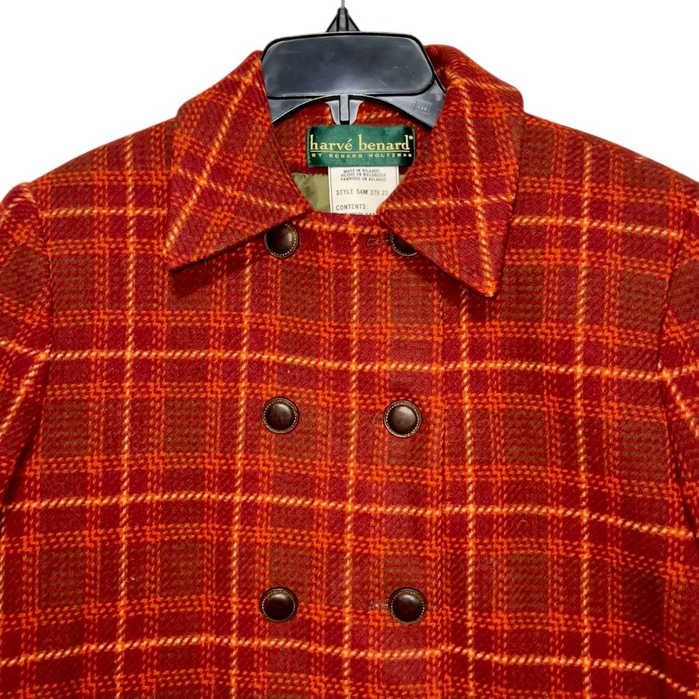 Harve Benard Plaid Wool Coat - Picture 3 of 9